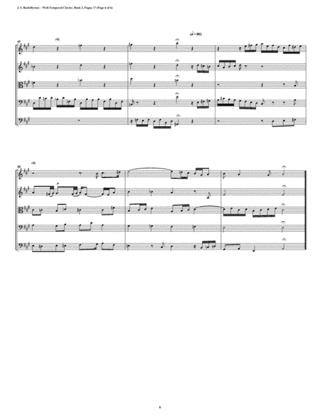 Fugue 17 from Well-Tempered Clavier, Book 2 (String Quintet) image number null