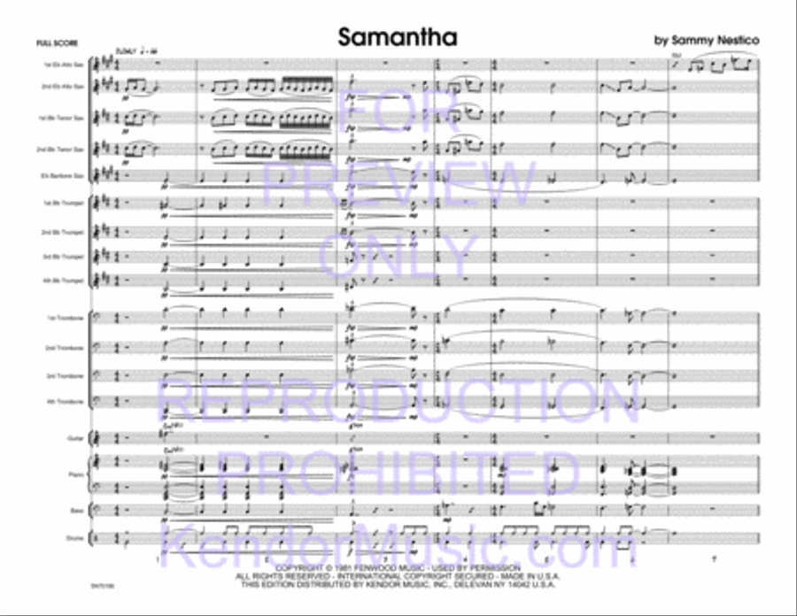 Samantha (Full Score) Jazz Ensemble scores gallery preview page 2