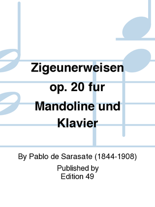 Book cover for Zigeunerweisen op. 20 fur Mandoline und Klavier