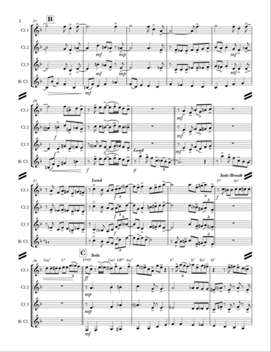 Don't Get Around Much Anymore Woodwind Ensemble scores gallery preview page 3