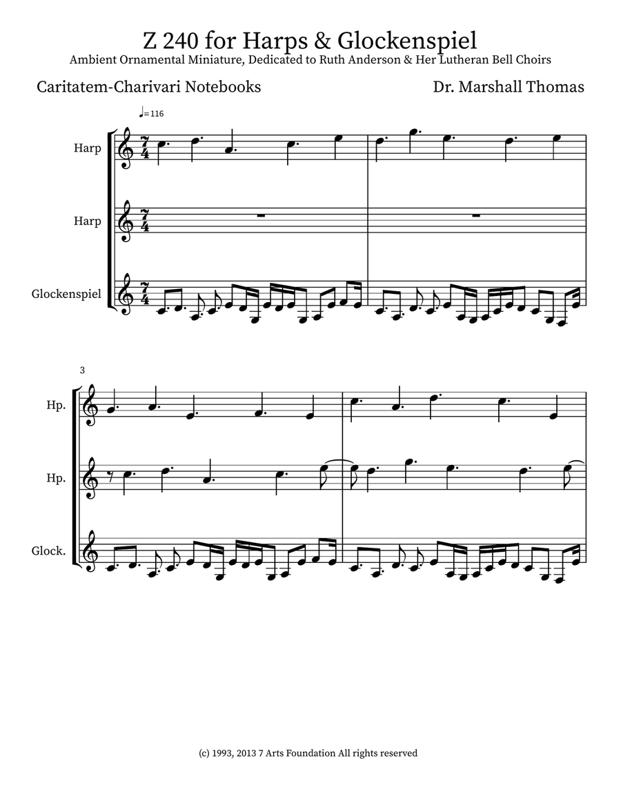 Z 240 for Harps & Glockenspiel Glockenspiel scores gallery preview page 1