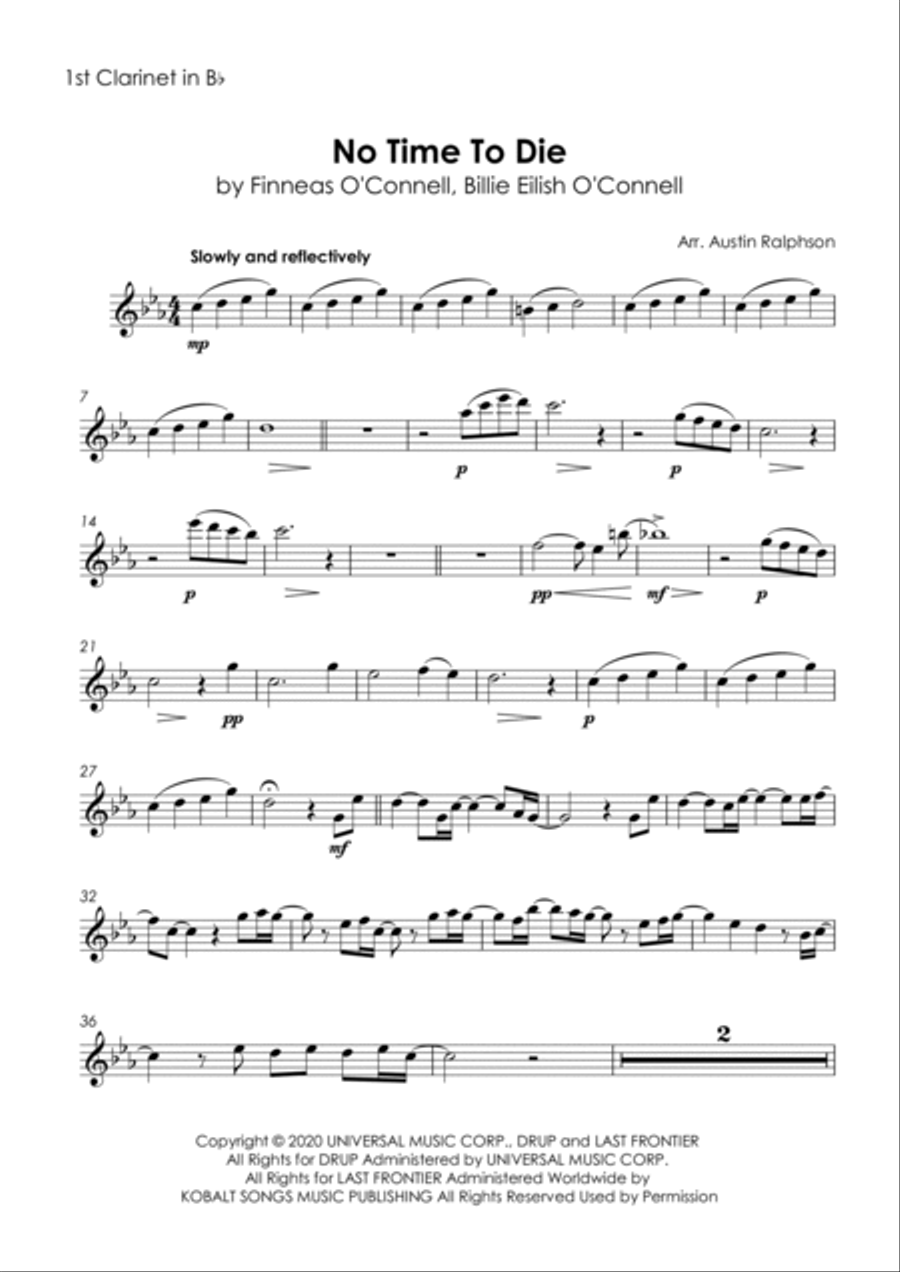 No Time To Die No Time To Die Clarinet Quintet scores gallery preview page 3