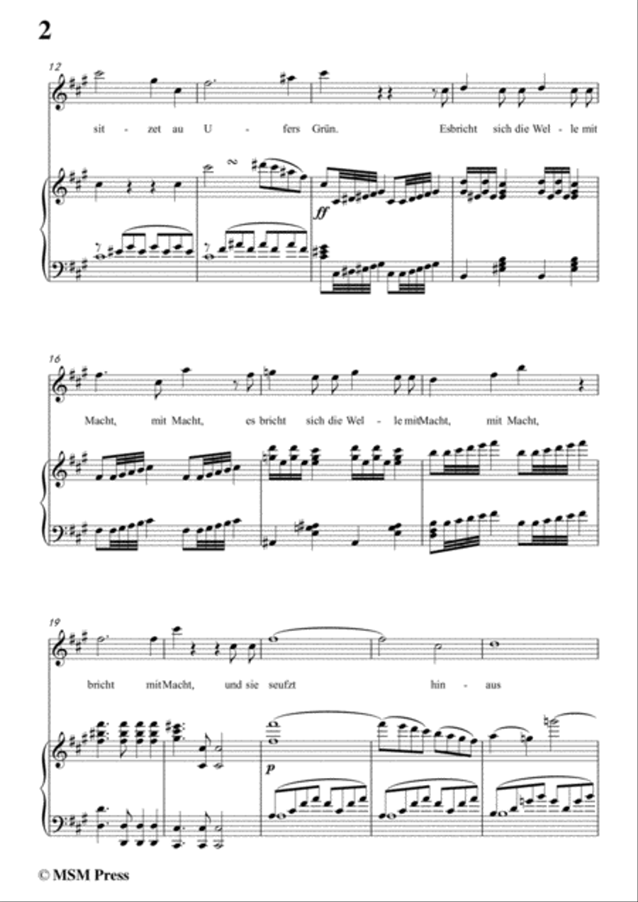 Schubert-Des Mädchens Klage(Version I),in f sharp minor,D.6,for Voice and Piano Voice Solo scores gallery preview page 4