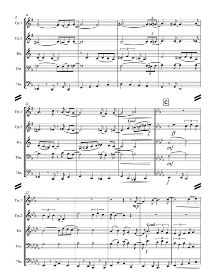 Dream A Little Dream Of Me Brass Quintet scores gallery preview page 3