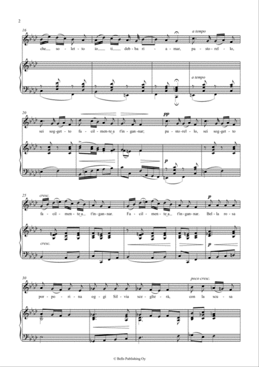 Se tu m'ami, se sospiri (F minor) Voice Solo scores gallery preview page 2