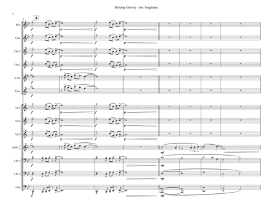 Defying Gravity Marching Band scores gallery preview page 2