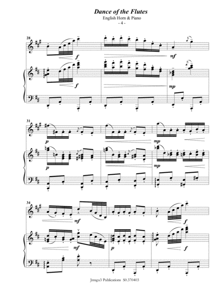 Tchaikovsky: Dance of the Flutes from Nutcracker Suite for English Horn & Piano image number null