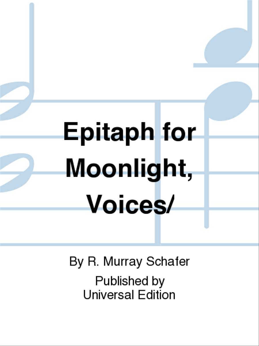 Epitaph For Moonlight, Voices/ Voice scores gallery preview page 1