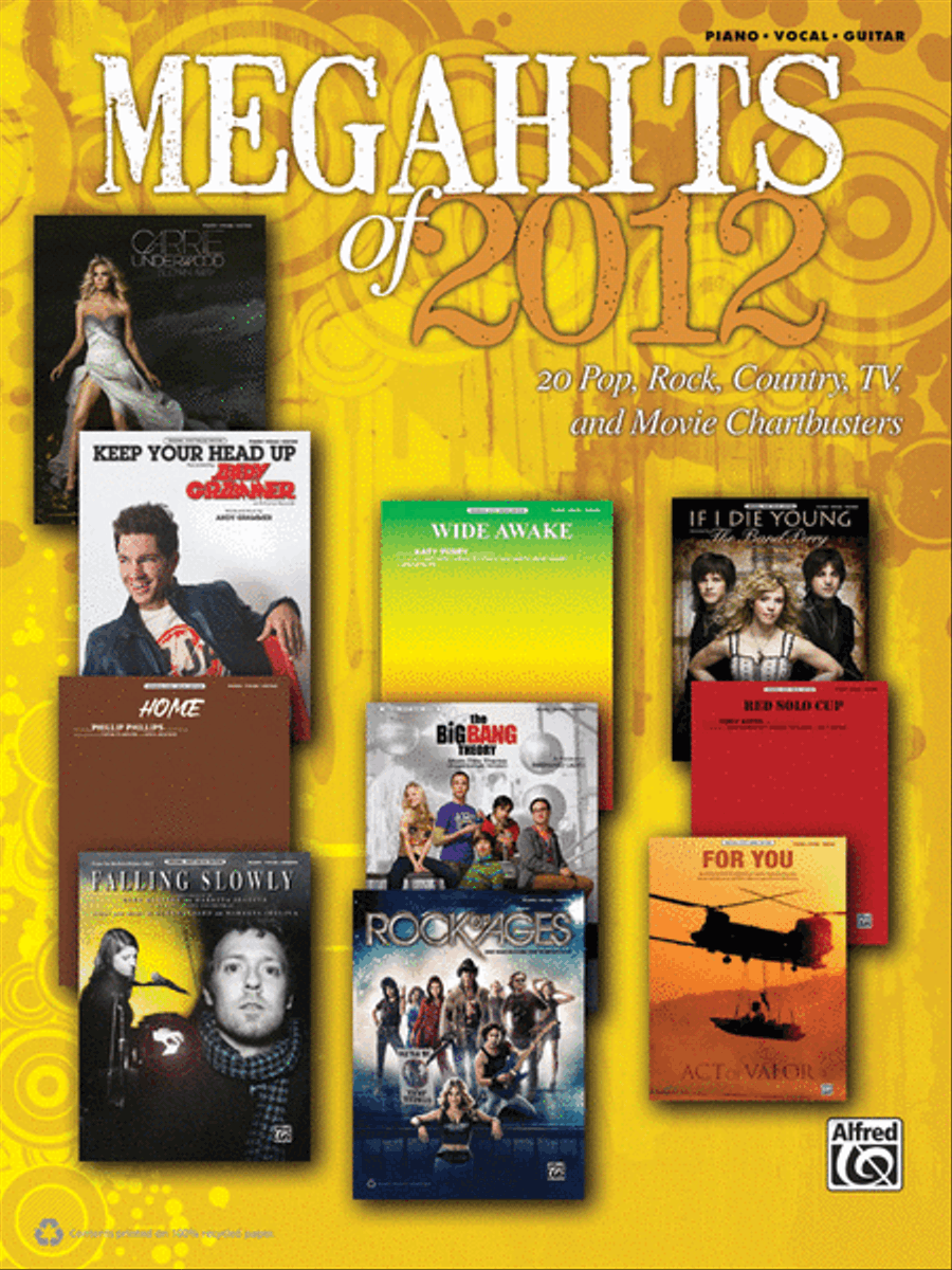 Megahits of 2012 Piano, Vocal, Guitar scores gallery preview page 1