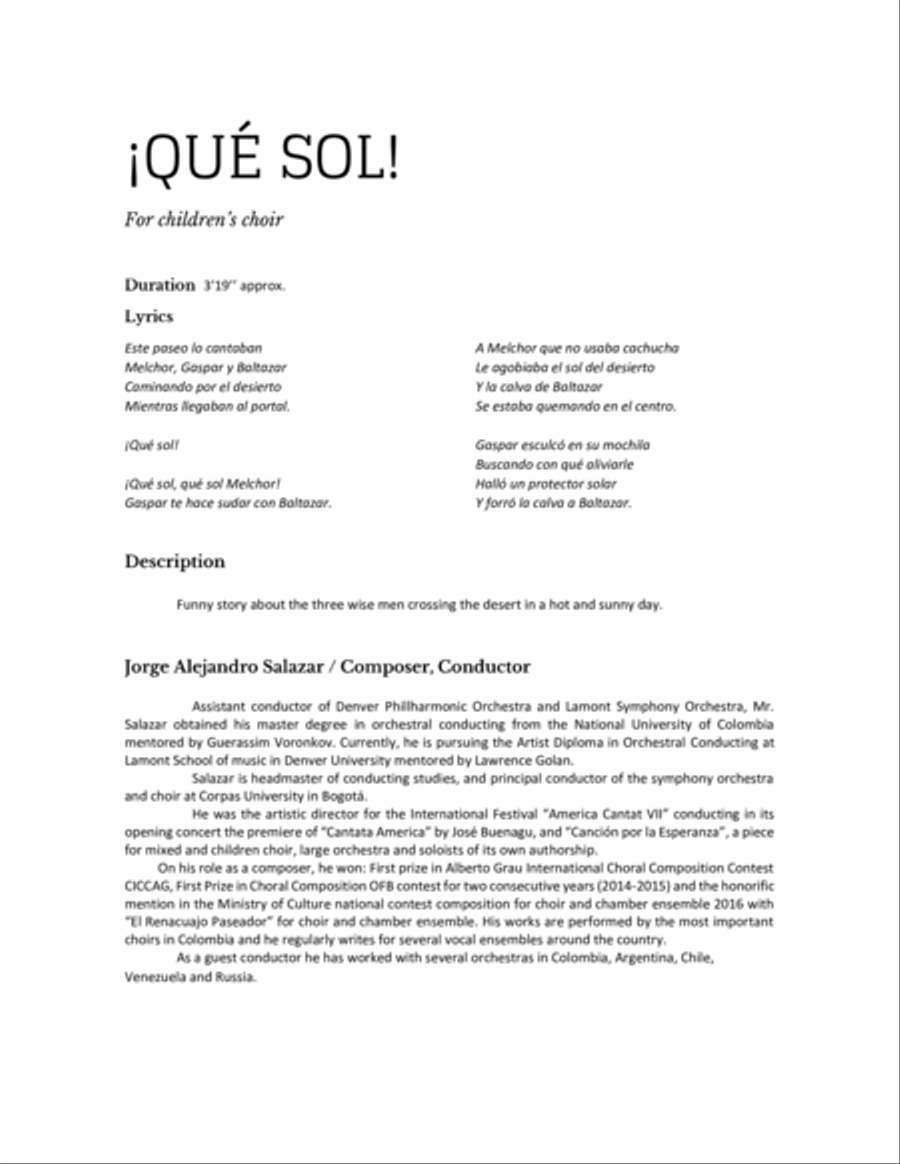 ¡Qué Sol! 2-Part scores gallery preview page 2