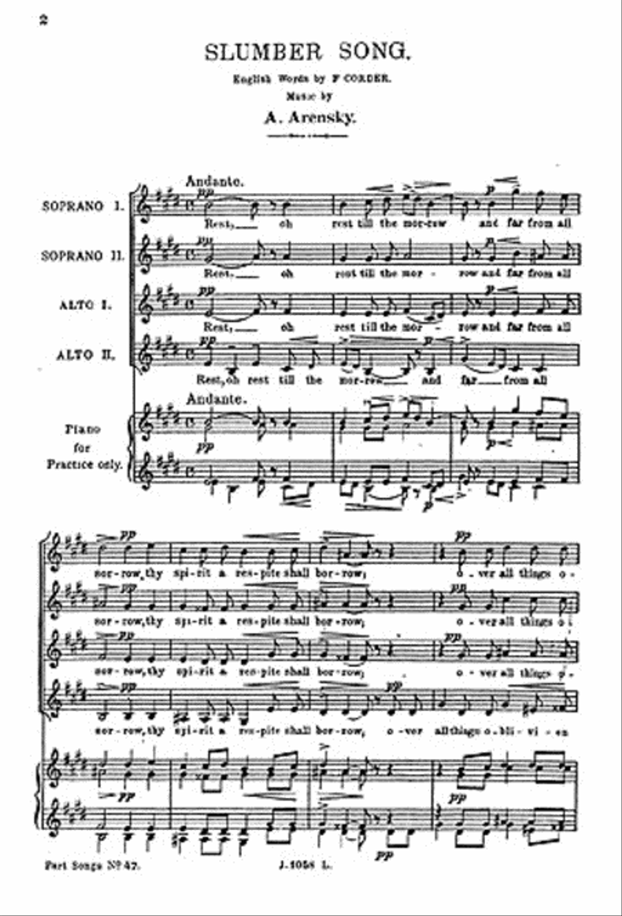 Slumber Song Slumber Song SSAA scores gallery preview page 1