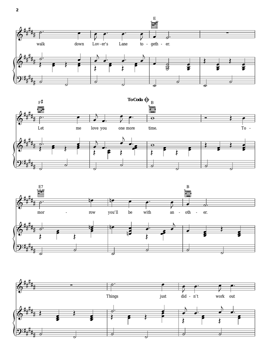 Let Me Love You One More Time Piano, Vocal, Guitar scores gallery preview page 2