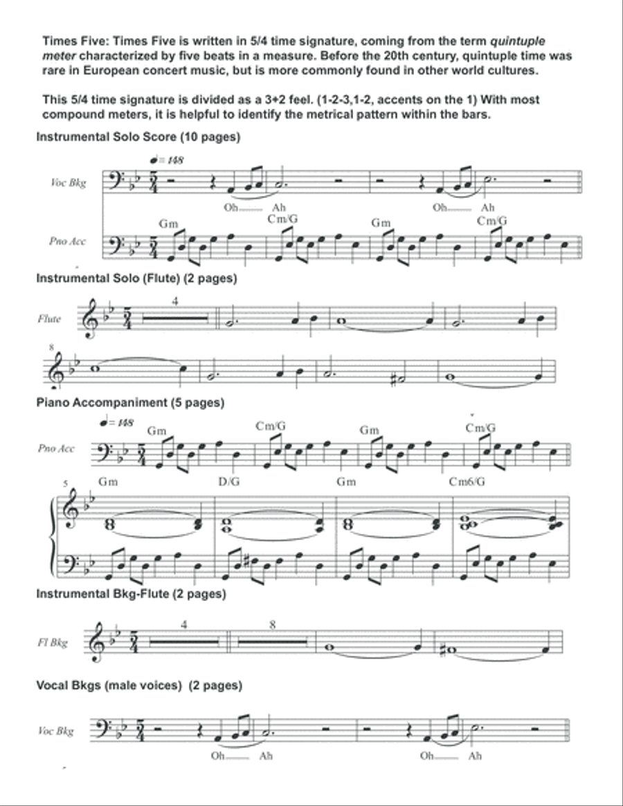 Times Five Inst. Solo Score Flute scores gallery preview page 2