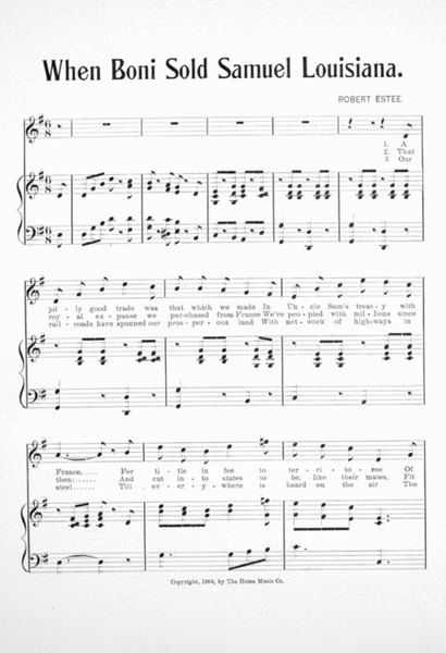 When Boni Sold Samuel Louisiana. A Louisian Purchase Exposition Song