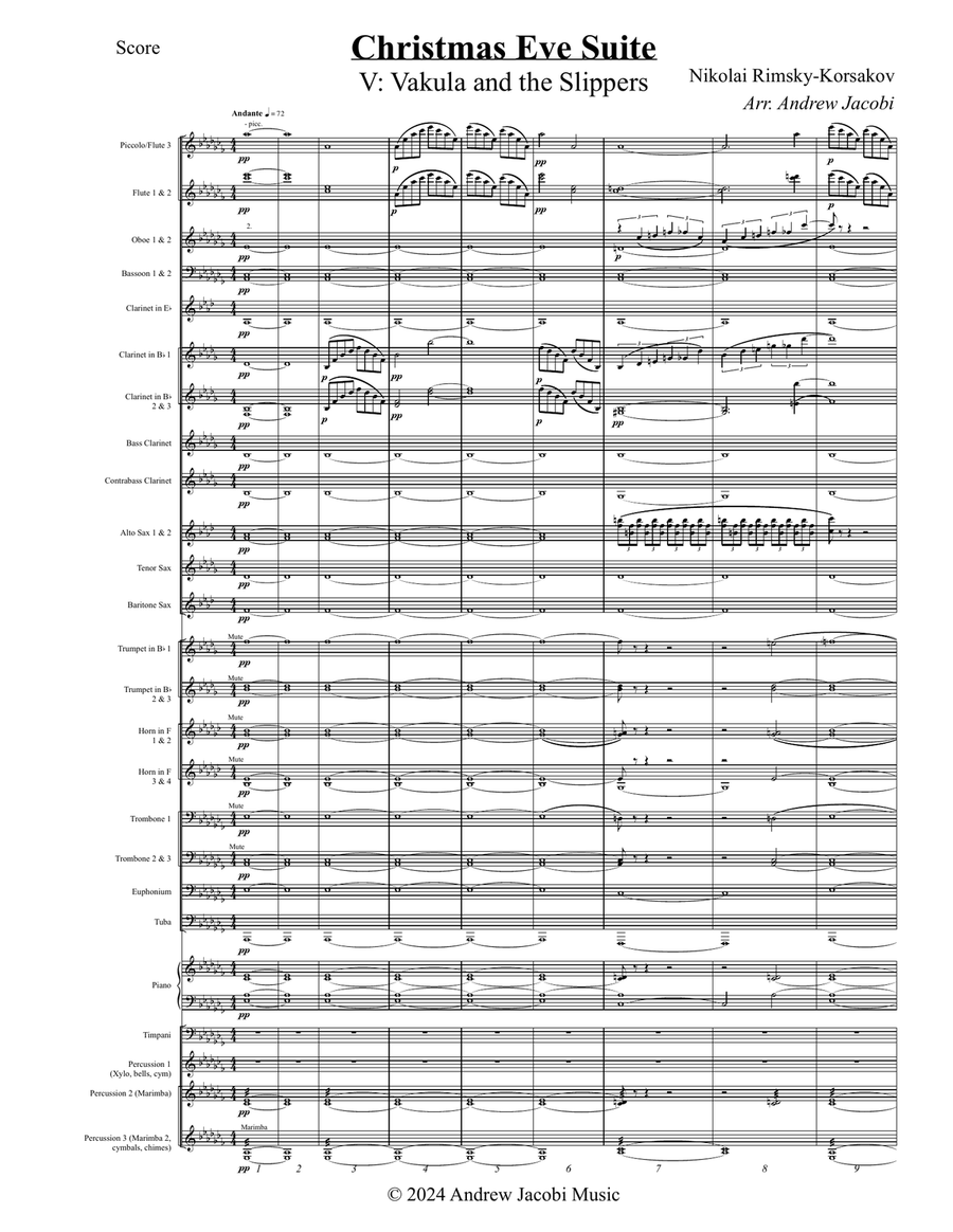 Christmas Eve Suite - V. Vakula and the Slippers Concert Band scores gallery preview page 3