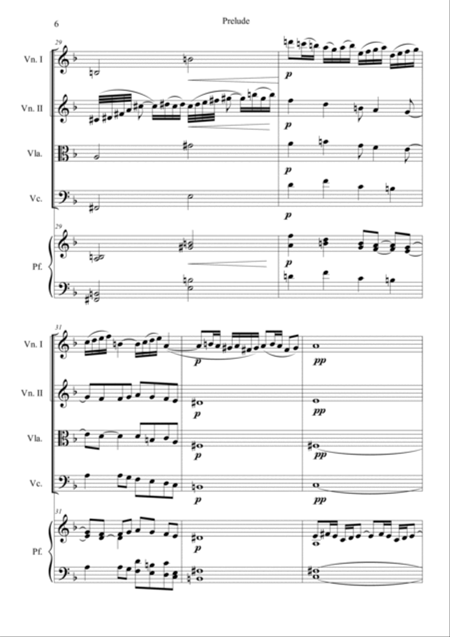 Prelude from Bergamasuqe Suite Piano Quintet scores gallery preview page 6
