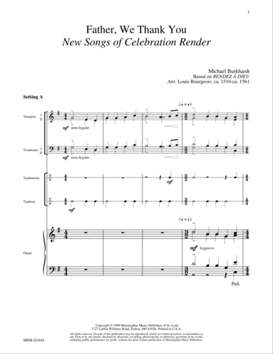 Five Hymn Accompaniments for Brass Quartet and Organ, Set 3 image number null