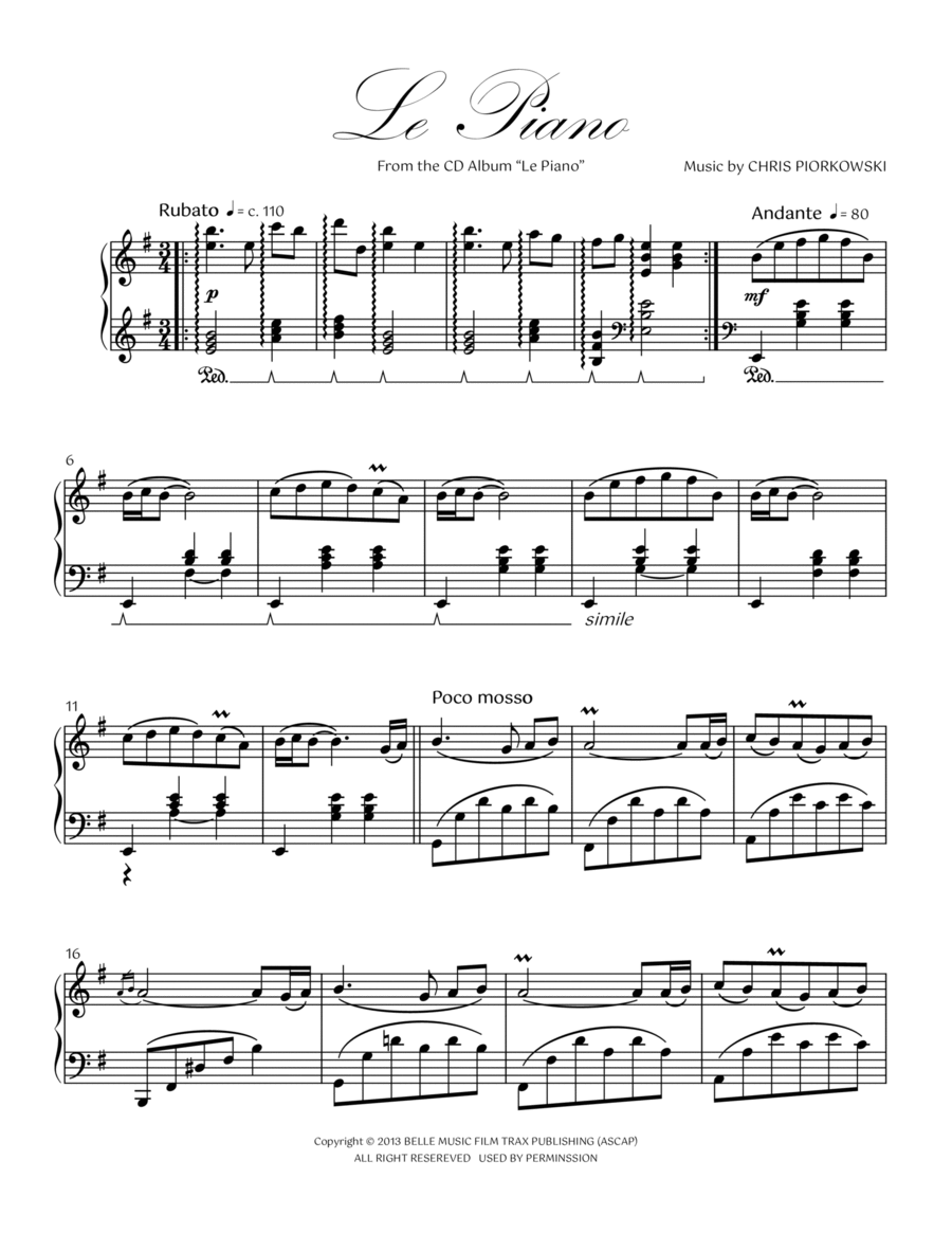 LE PIANO LE PIANO Piano Solo scores gallery preview page 1