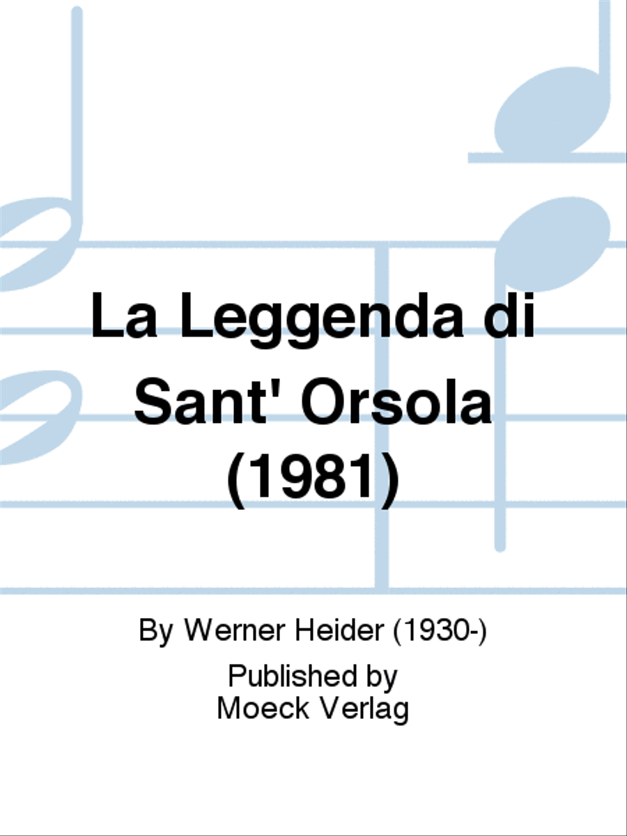La Leggenda di Sant' Orsola (1981) Alto Recorder scores gallery preview page 1
