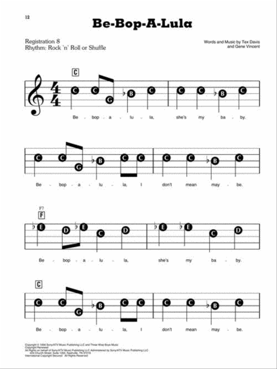 Songs of the 1950s – The New Decade Series Electronic Keyboard scores gallery preview page 10