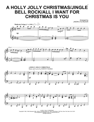 Book cover for A Holly Jolly Christmas/Jingle Bell Rock/All I Want For Christmas Is You