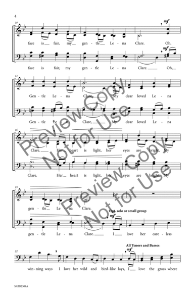 Gentle Lena Clare SATB image number null