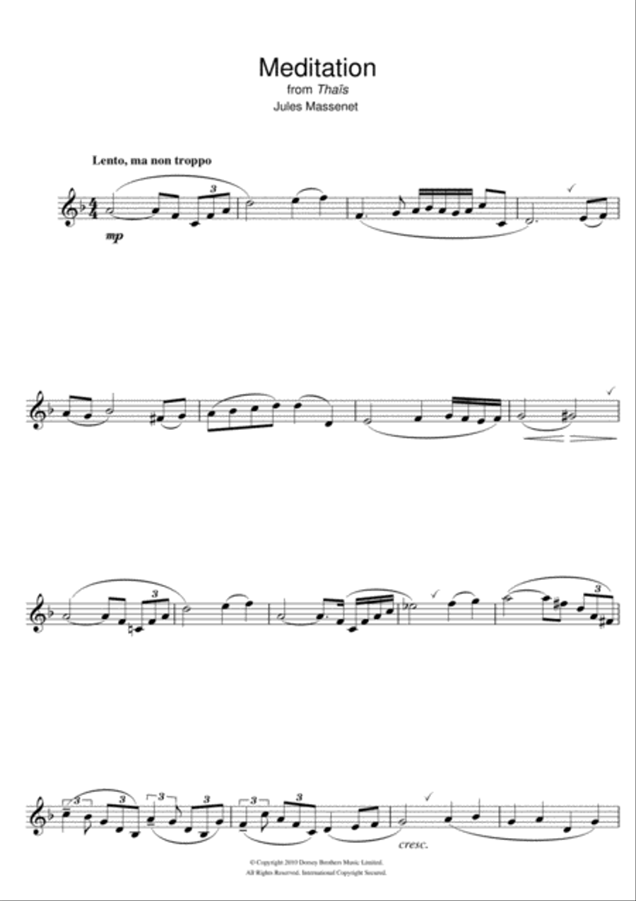 Meditation (from Thais) Clarinet Solo scores gallery preview page 1