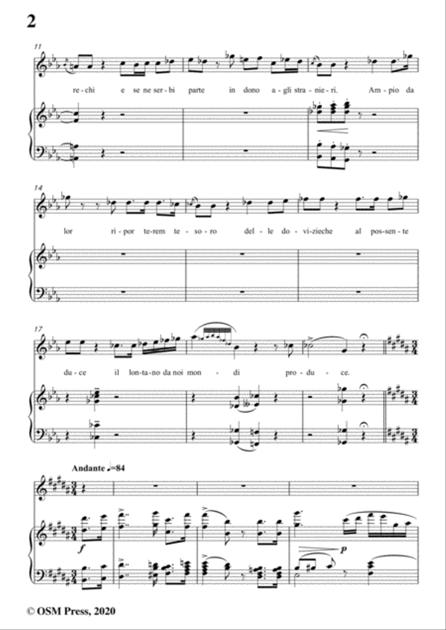 Donizetti-Ne ornera la bruna chioma,in B Major,for Voice and Piano Voice Solo scores gallery preview page 4