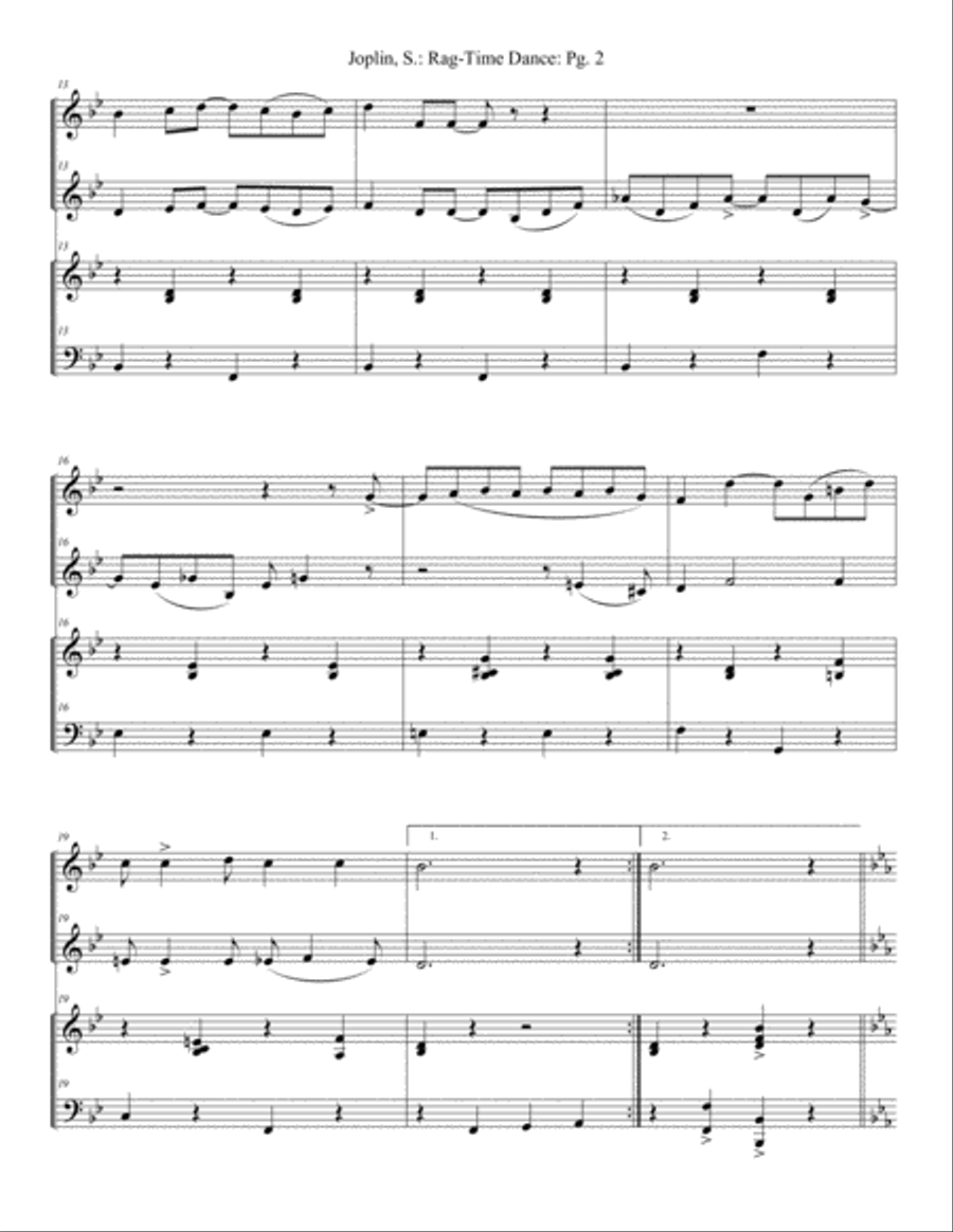 Rag-Time Dance, The Rag-Time Dance, The Brass Ensemble scores gallery preview page 2
