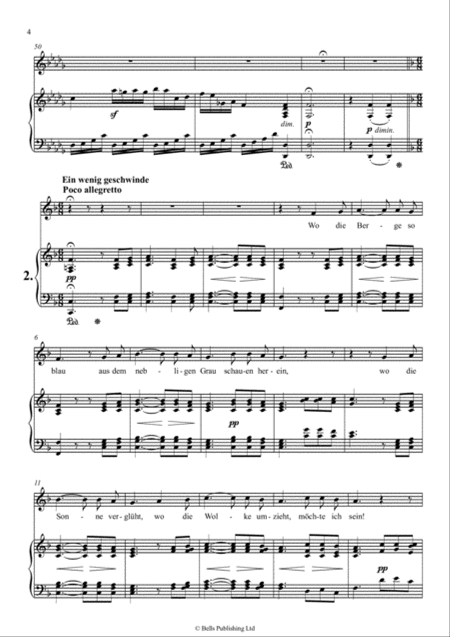 An die ferne Geliebte, Op. 98 (D-flat Major) Voice Solo scores gallery preview page 4