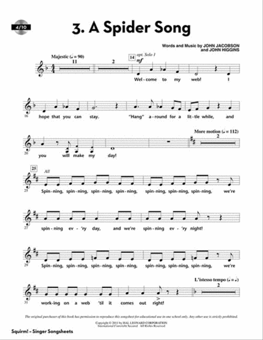 Squirm! Choir scores gallery preview page 4