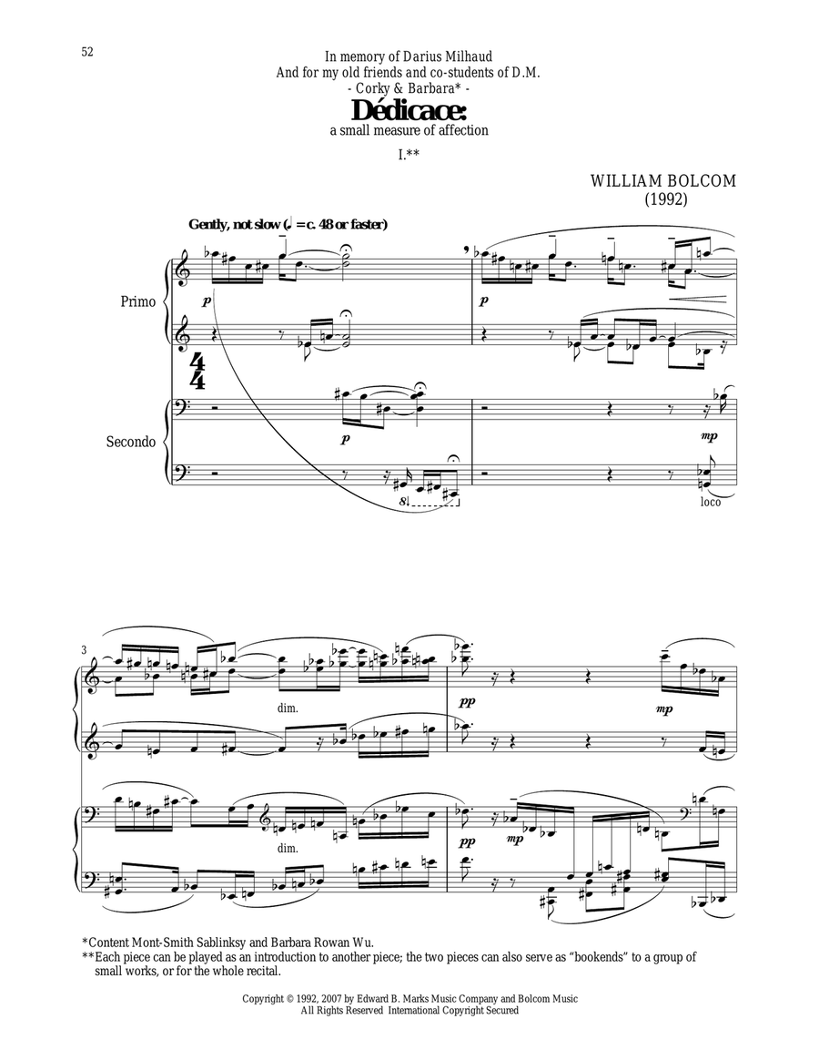 Dedicace Dedicace Piano Duet scores gallery preview page 1