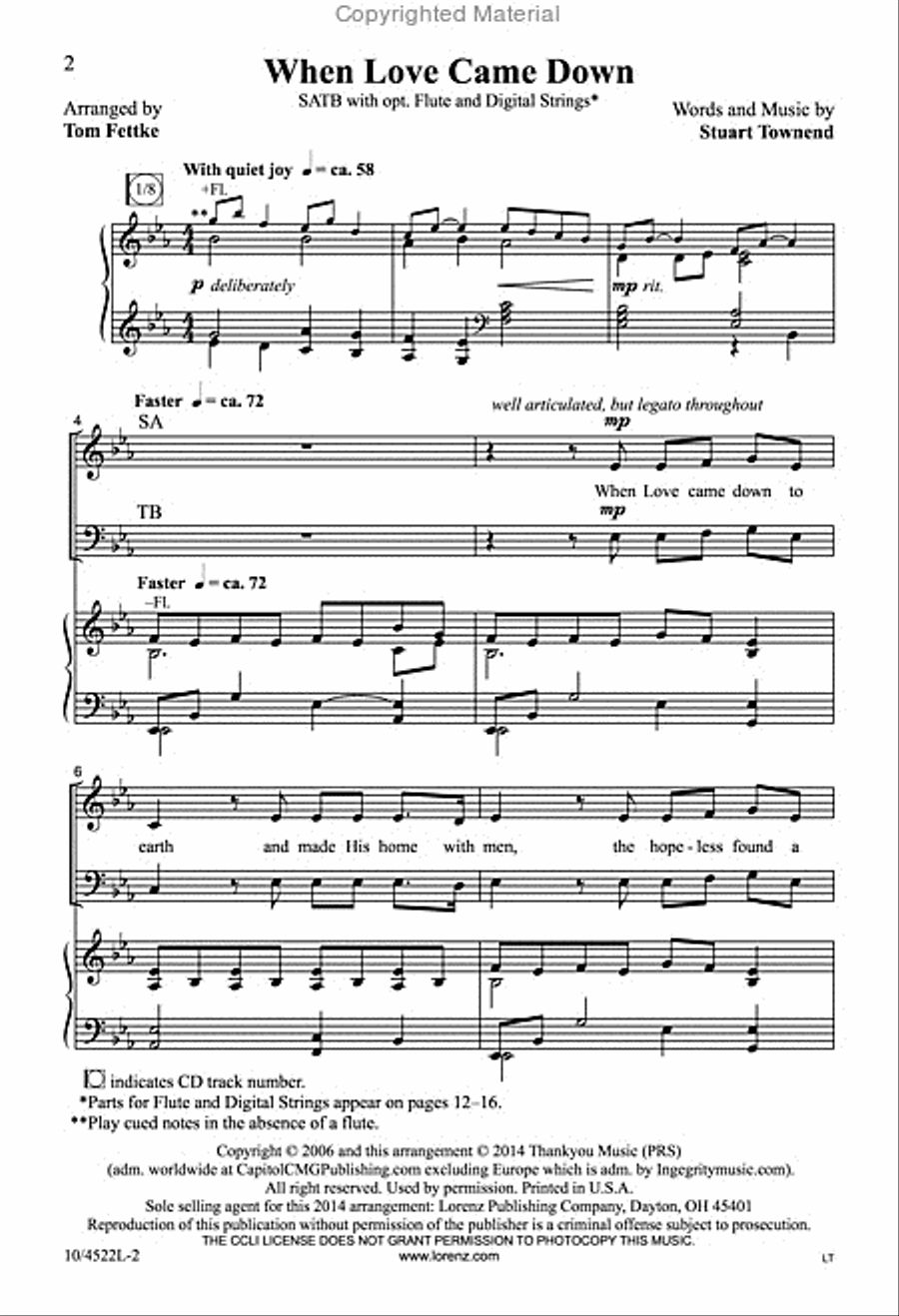 When Love Came Down When Love Came Down 4-Part scores gallery preview page 2