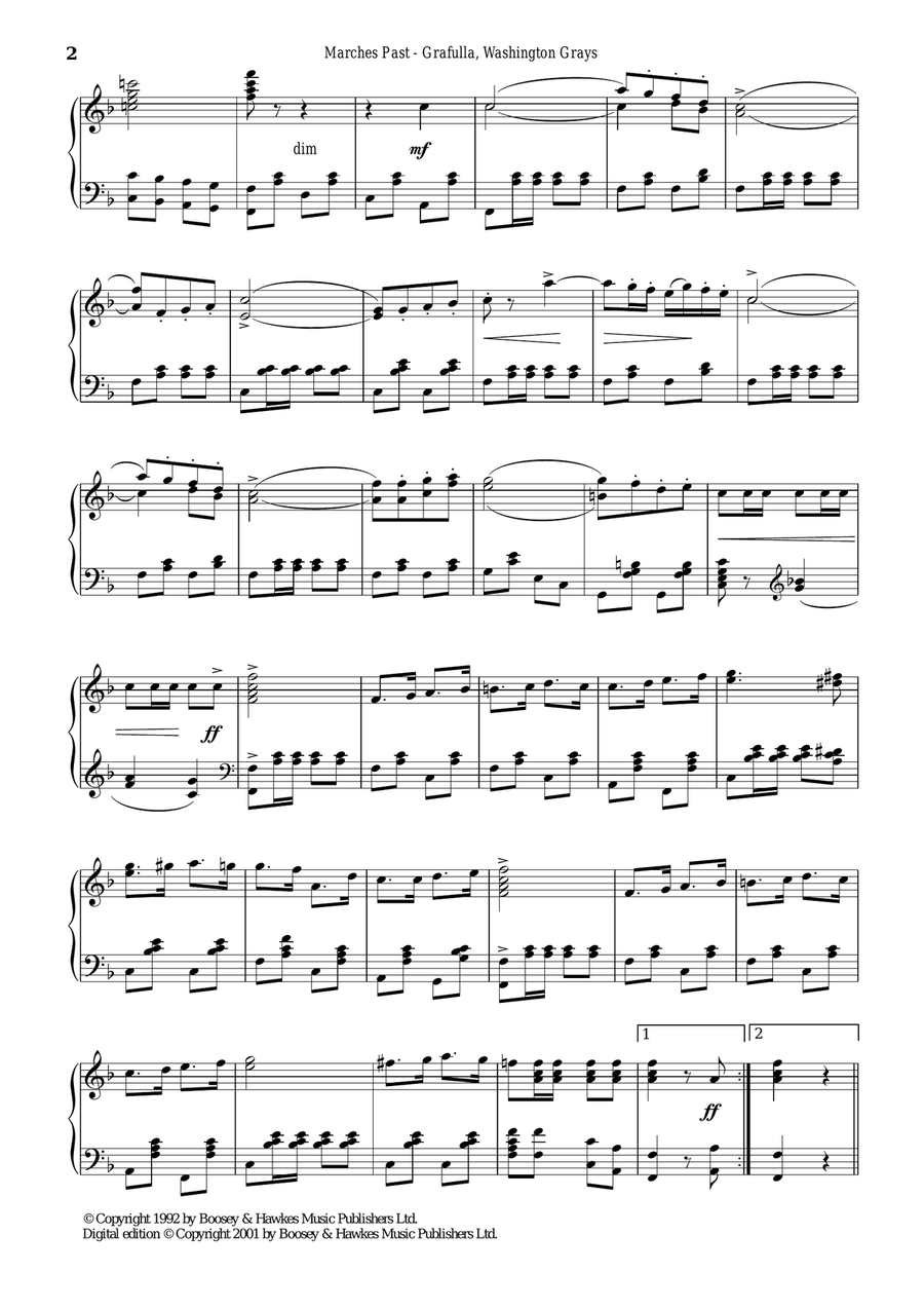 Washington Grays Washington Grays Piano Solo scores gallery preview page 2