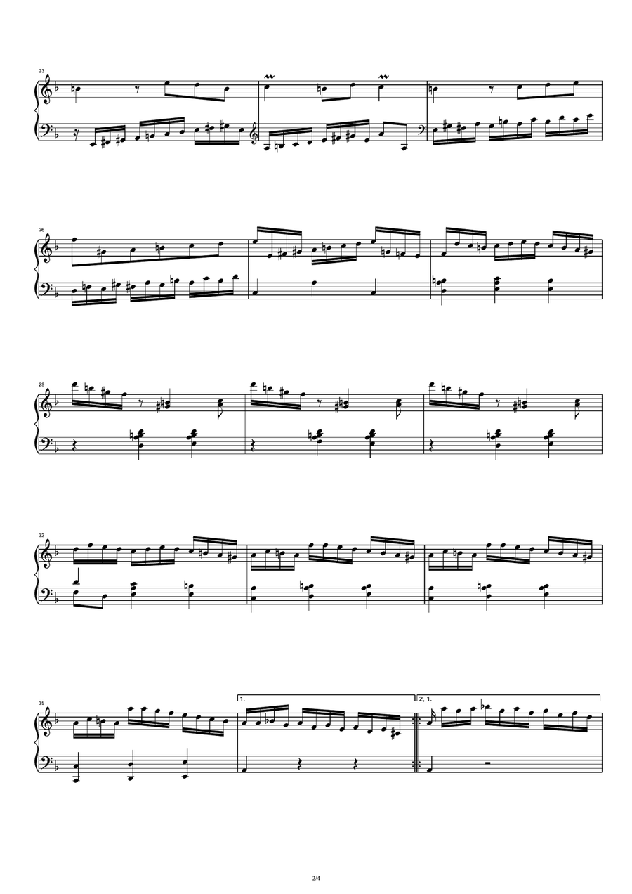 Sonata in D minor K. 191 L. 207 - Domenico Scarlatti Piano Solo scores gallery preview page 2