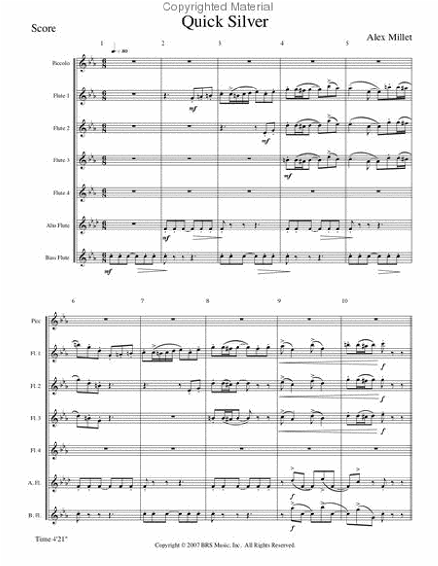 Quick Silver Quick Silver Flute Choir scores gallery preview page 7