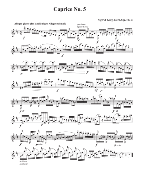 30 Caprices for solo flute, op. 107, by Sigfrid Karg-Elert