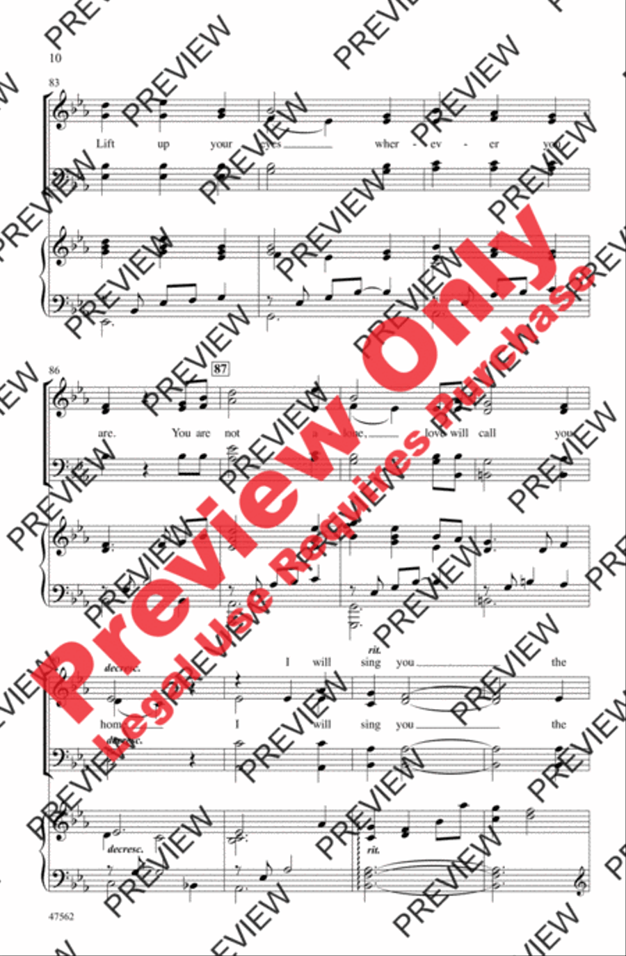 I Will Sing You the Stars 4-Part scores gallery preview page 9