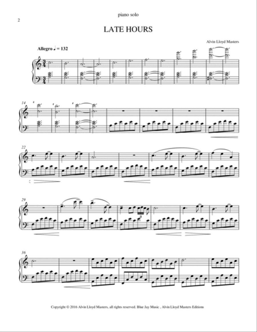 LATE HOURS LATE HOURS Piano Solo scores gallery preview page 2