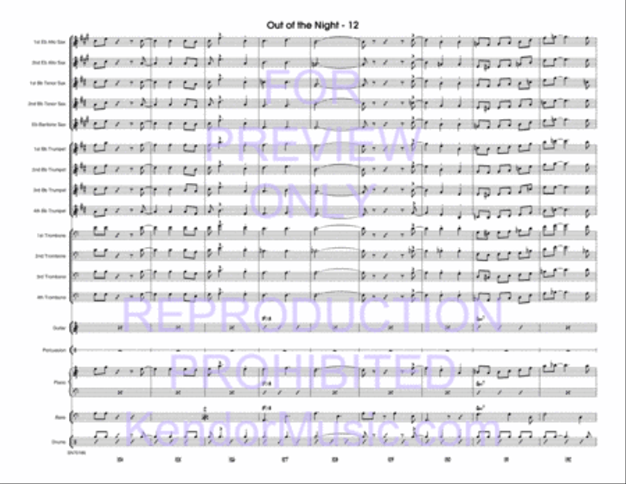 Out Of The Night (Dark Orchid) (Full Score) Jazz Ensemble scores gallery preview page 13