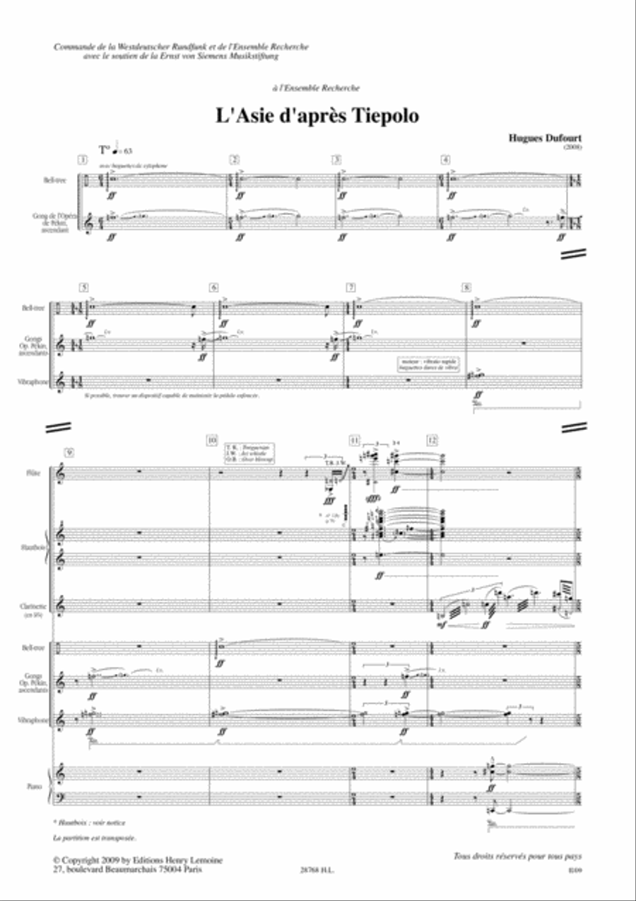 L'Asie d'apres Tiepolo Score scores gallery preview page 2