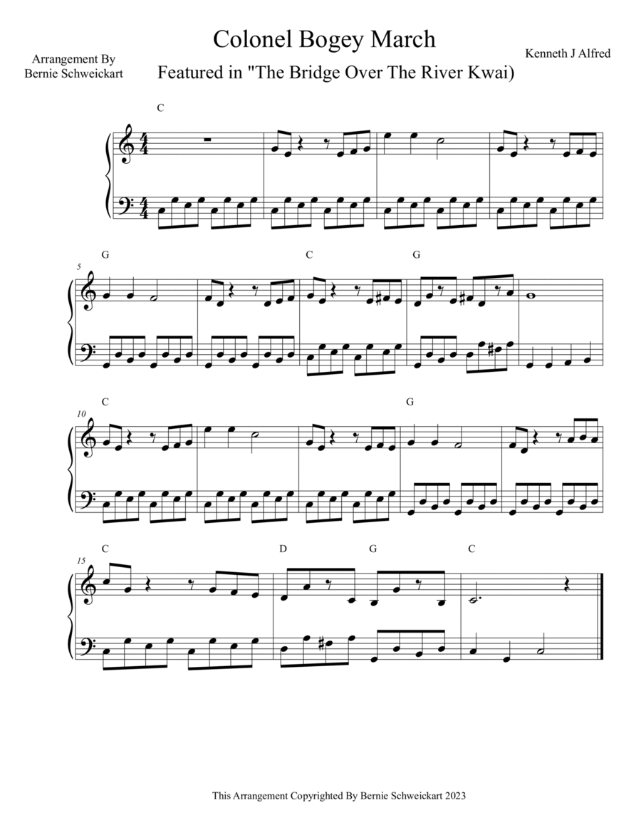 Colonel Bogey March Colonel Bogey March Guitar scores gallery preview page 1