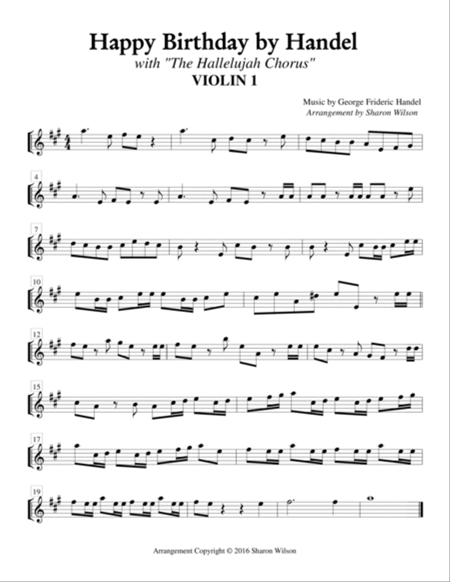 Happy Birthday by Handel (for String Quartet) String Quartet scores gallery preview page 2