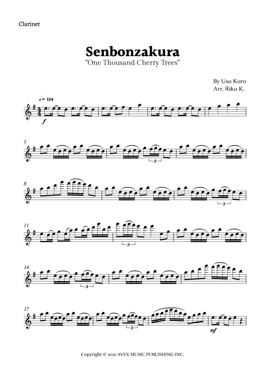 Senbonzakura Clarinet Solo scores gallery preview page 1