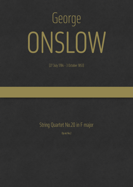 Onslow - String Quartet No.20 in F major, Op.46 No.2 image number null