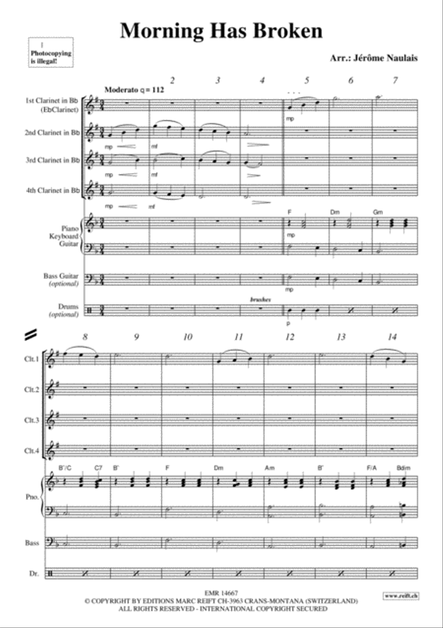 Morning Has Broken Morning Has Broken Clarinet scores gallery preview page 3