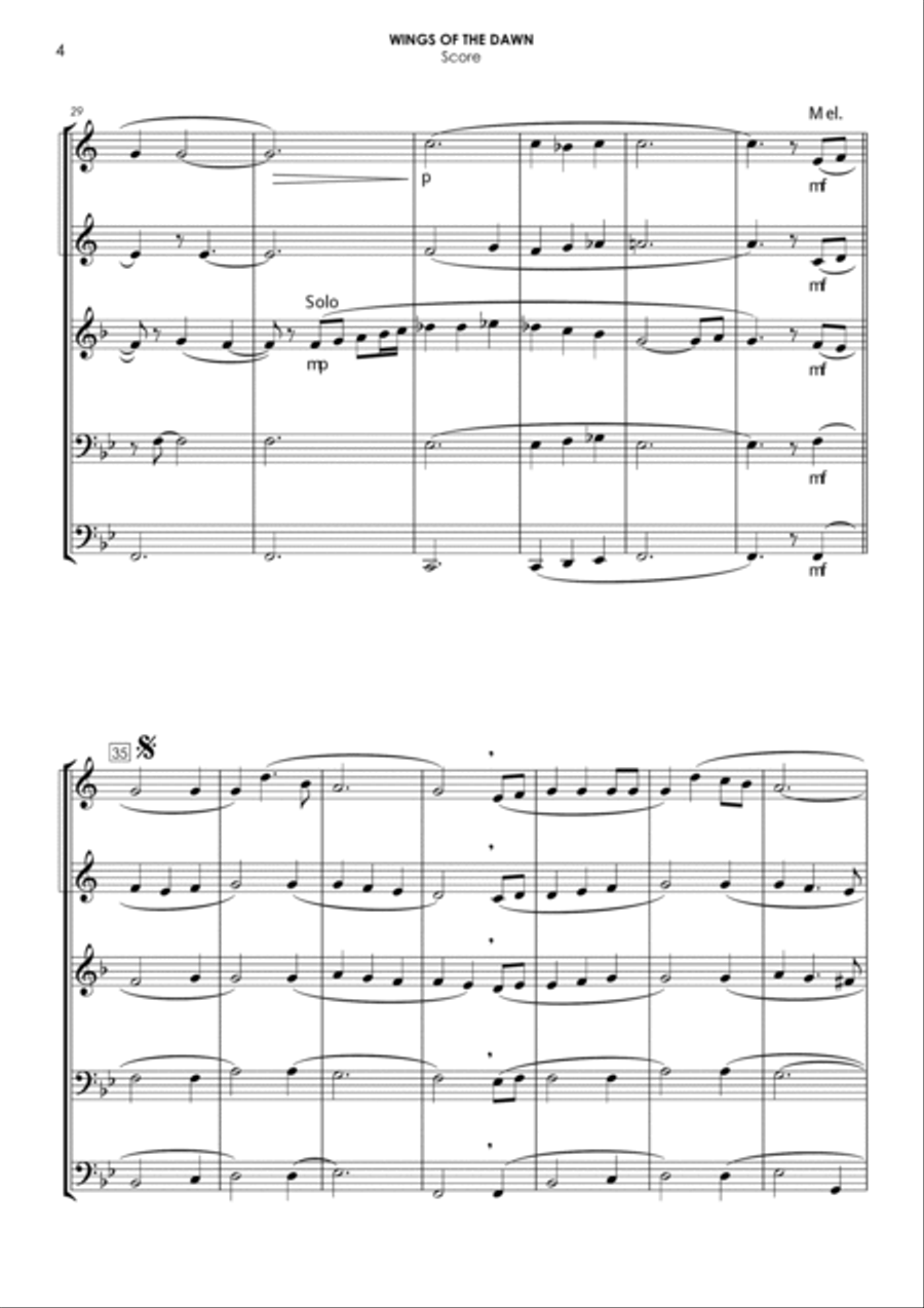 Wings Of The Dawn Wings Of The Dawn Brass Ensemble scores gallery preview page 4