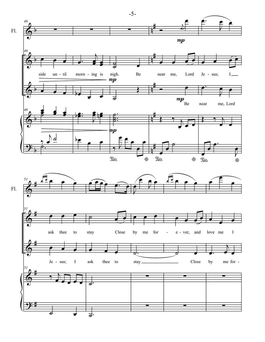 Away in a Manger : SSA Choir, Piano and Flute SSA scores gallery preview page 5