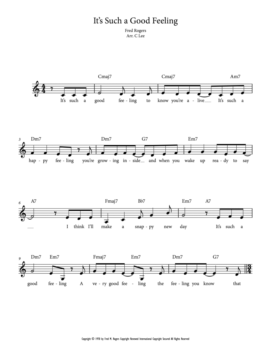 It's Such A Good Feeling Piano scores gallery preview page 1
