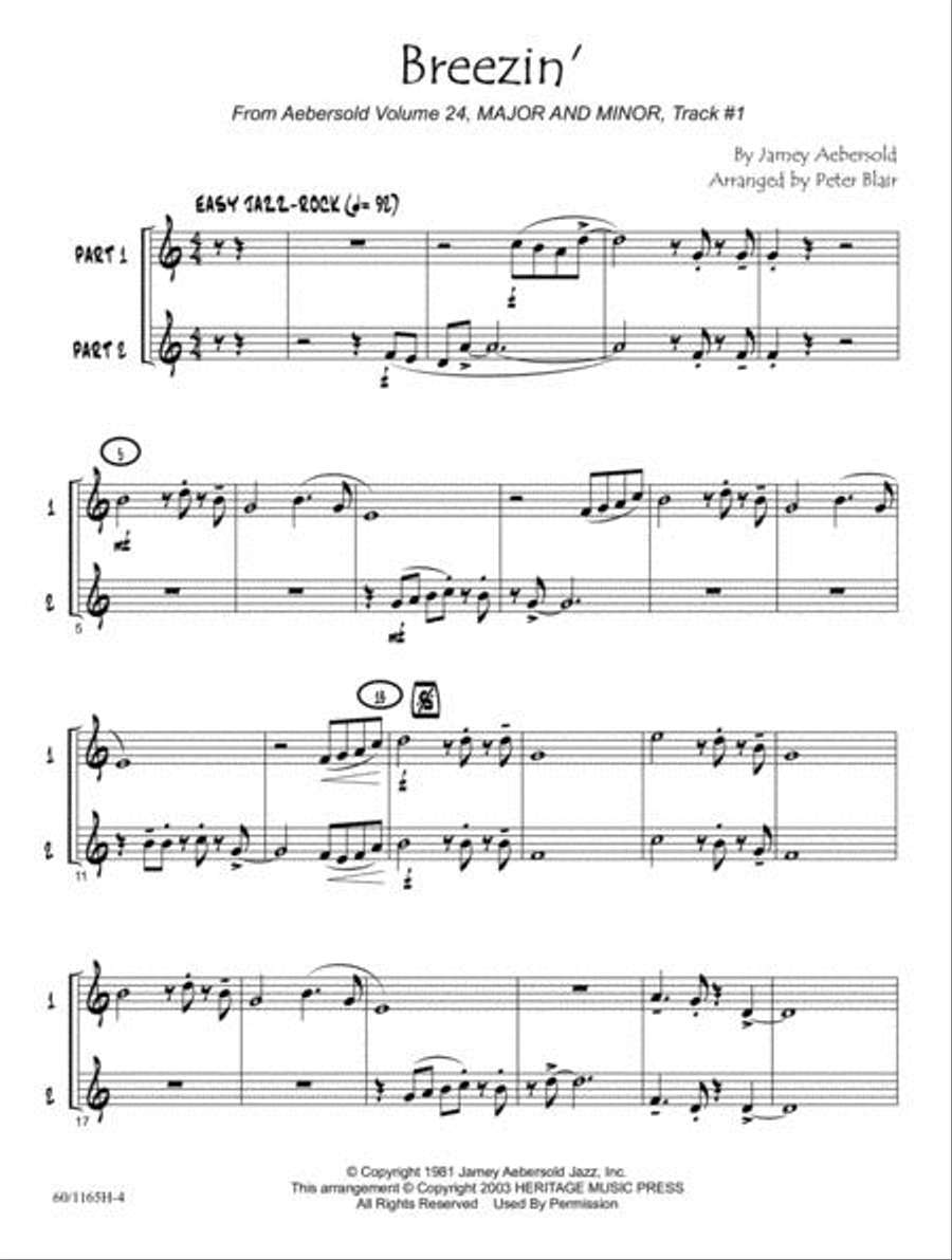 Aebersold for Everyone - Trumpet/Baritone TC Jazz Ensemble scores gallery preview page 4
